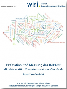 Working paper Nr. 2/2022 Evaluation und Messung des Impact - Mittelstand 4.0 Kompetenzzentrum eStandards